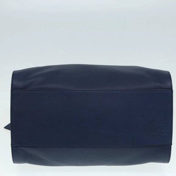 BALENCIAGA Tube Round Hand Bag Leather Navy Auth ki4912V - Picture 13 of 16